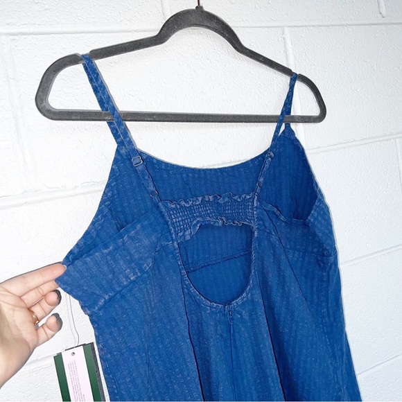 NWT | Wild Fable Blue Linen Blend Keyhole Back Bodycon Dress - Picture 7 of 10